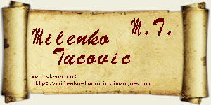 Milenko Tucović vizit kartica
